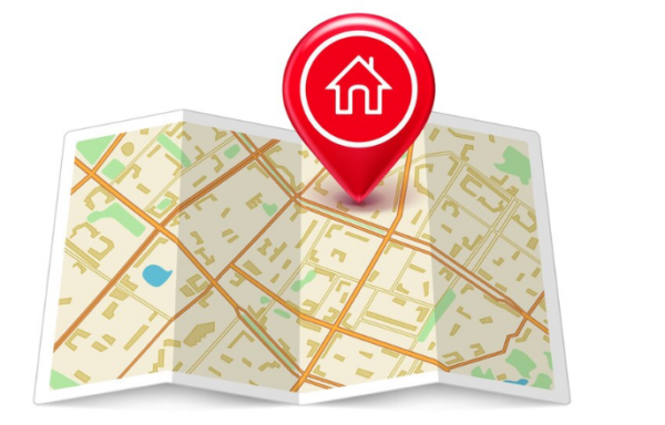 Location of home on map