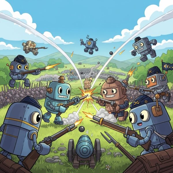 Robots fighting at Picketts Retreat