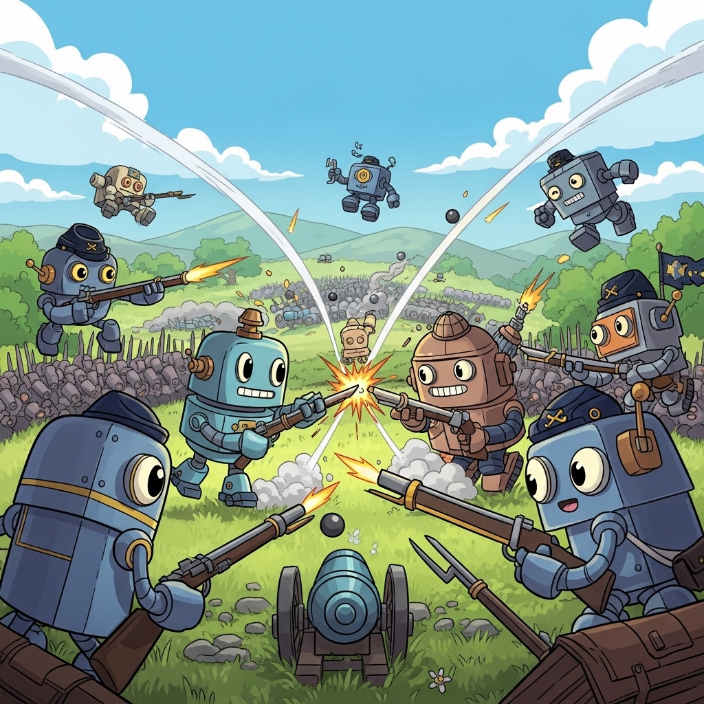 Robots fighting at Picketts Retreat