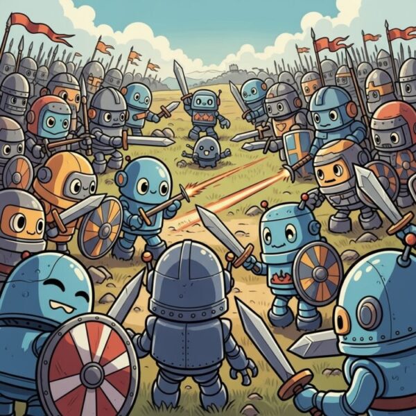 Robots reenacting the Battle of Hastings