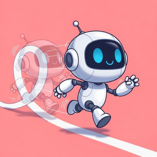 A robot running in loops