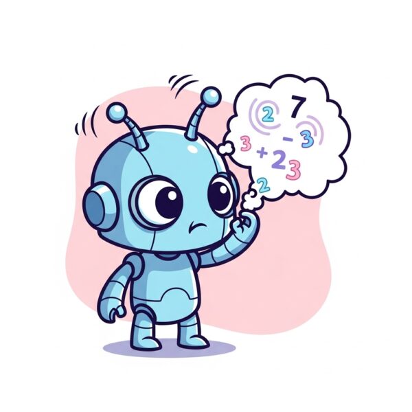 A small roboty trying to solve mathematics in his head
