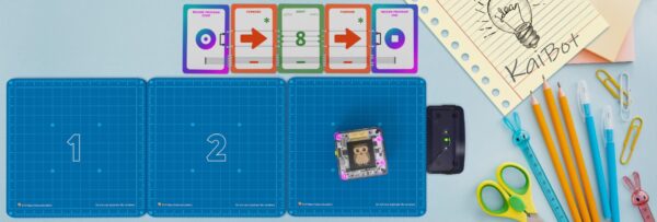 KaiBot topdown on desk with cards and tiles