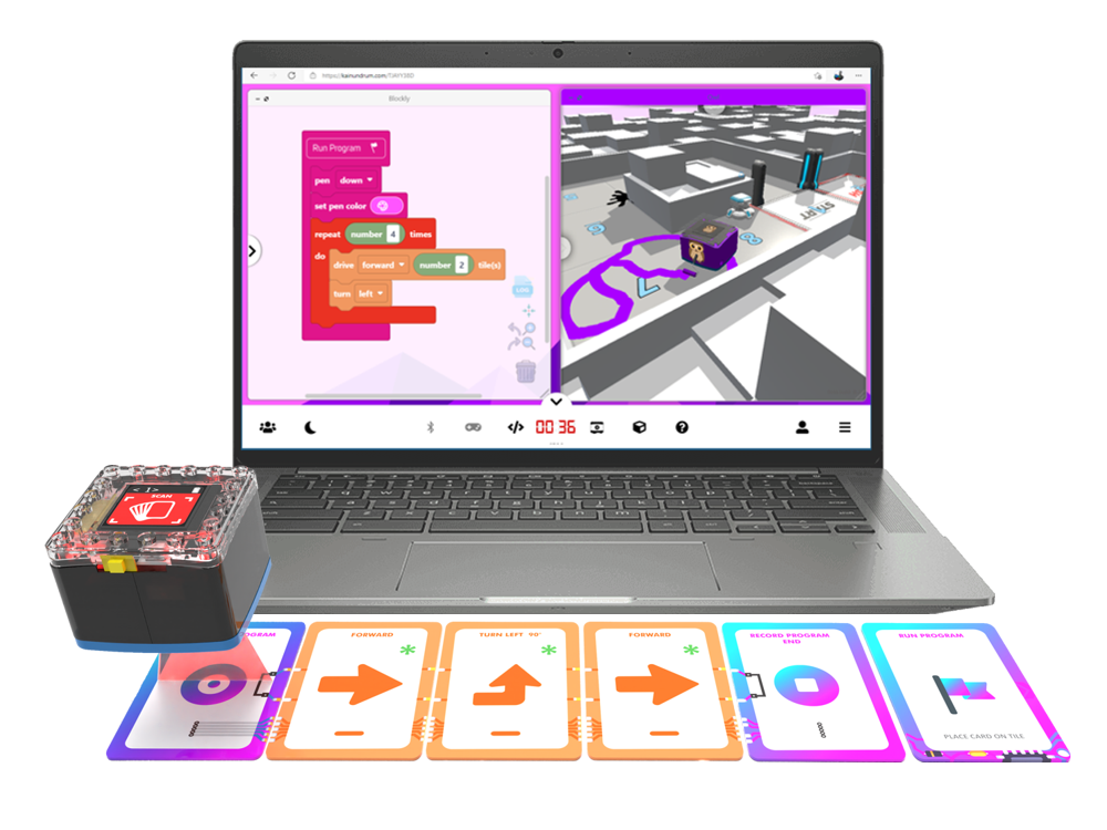 Kainundrum STEM Learning Platform with Kaibot on Coding Cards