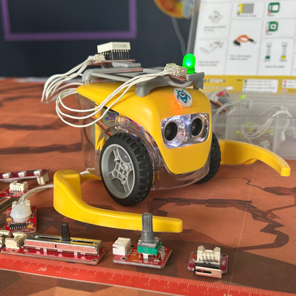 Kai's Clan robot with sensors on Mars Mat