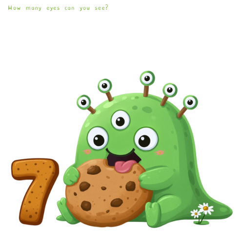 An alien eating a cookie