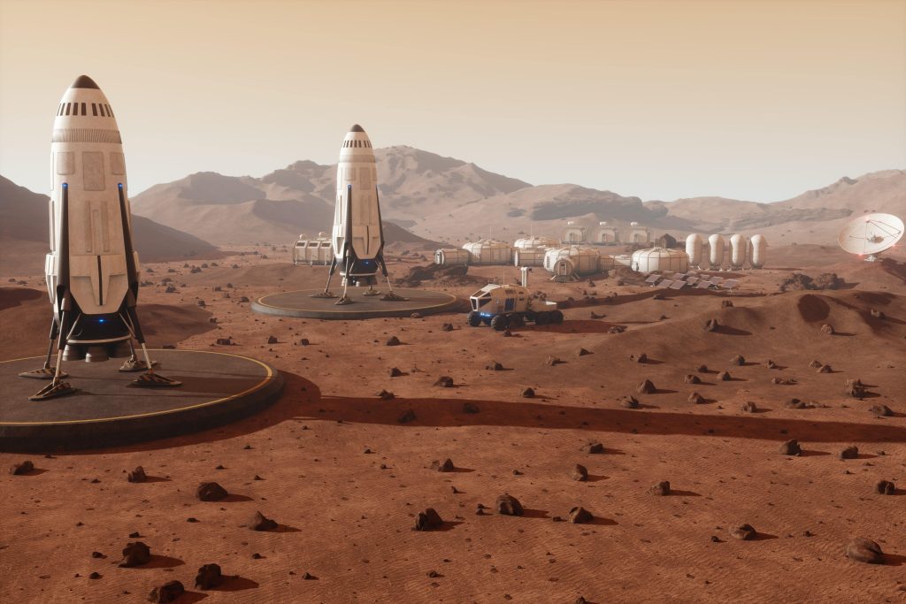 A settlement on the surface of mars